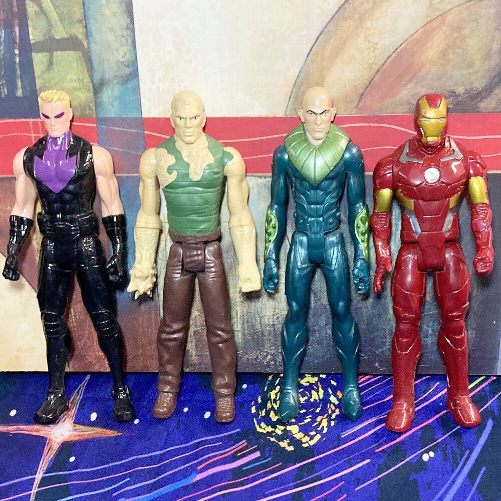 MARVEL x HASBRO BIG ACTION FIGURE LOT 12" TOY FIGURES MIXED HAWKEYE IRON MAN SPI